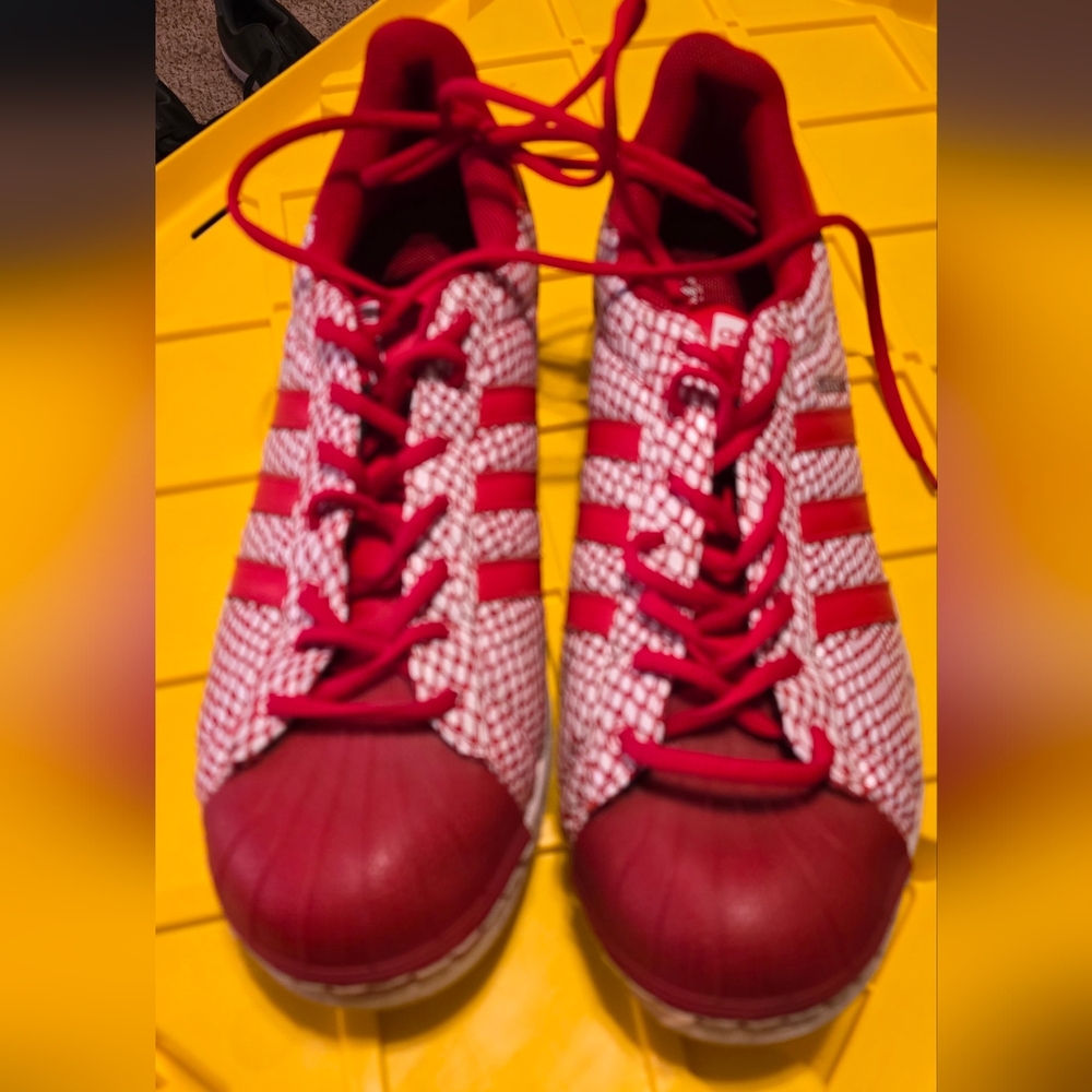 Adidas Superstar Snake Pack Red S82730 Mens Size 14 Shoes - Picture 2 of 8
